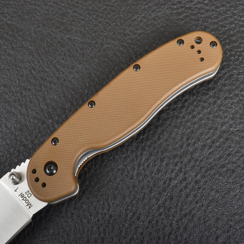 Нож складной Ontario RAT-1, сталь D2. Клинок - Satin, Рукоять - Brown GRN от Ножиков