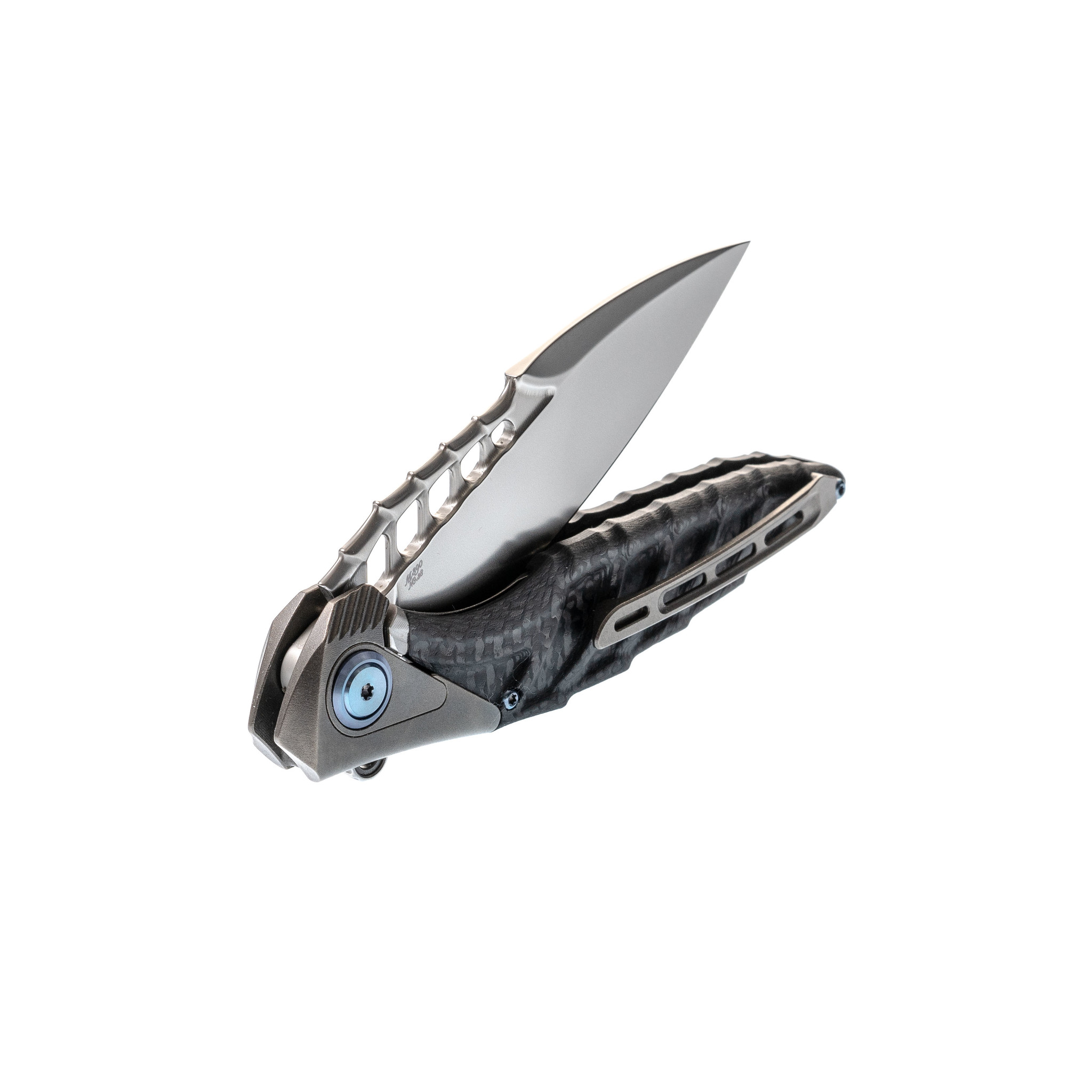 Нож складной Thor 7 Rikeknife, сталь M390, Titanium/Black Carbon - фото 6