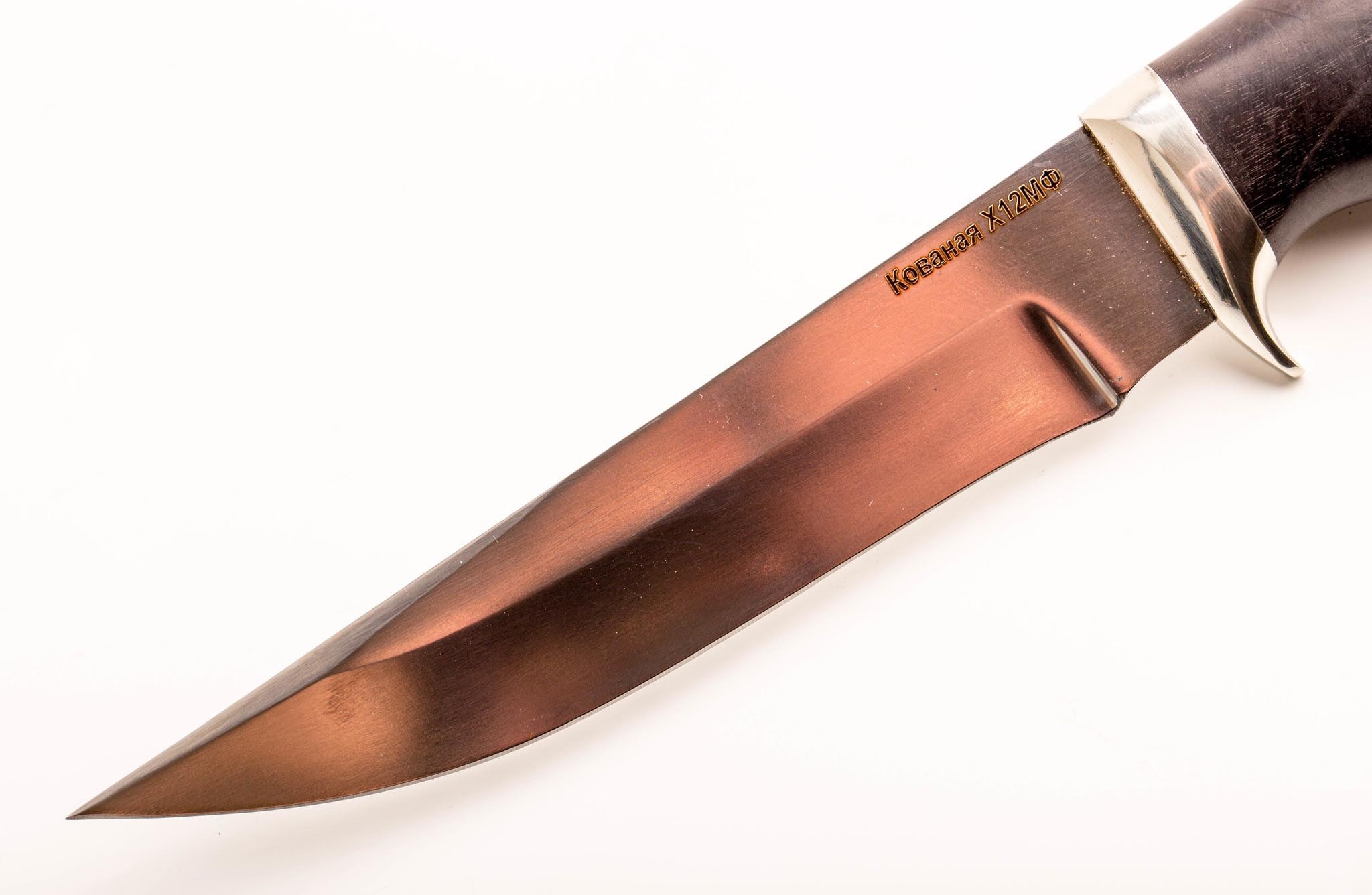 Нож Лис, сталь Х12МФ, мельхиор - фото 2