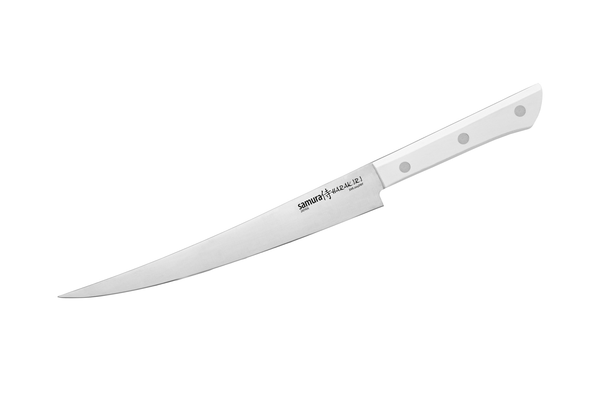 Нож кухонный филейный Fisherman Samura Harakiri, 224 мм, белая рукоять от Ножиков