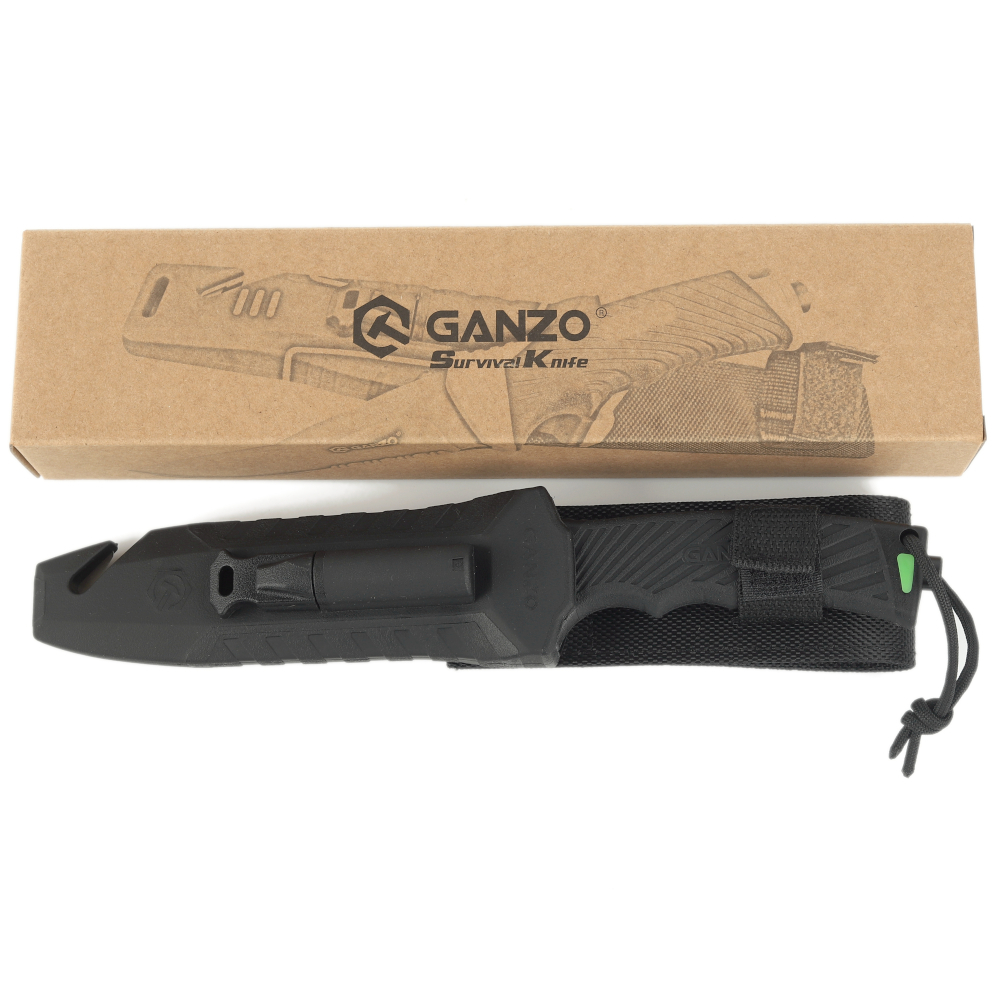 Нож Ganzo G8012V2-BK c паракордом, сталь 8CR13, рукоять пластик - фото 4