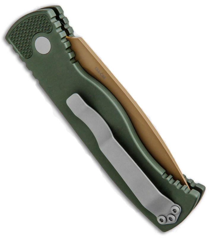 Автоматический складной нож Pro-Tech TR-2 Limited Edition Green – Tactical Response 2, сталь 154CM Satin, рукоять алюминий, зеленый - фото 4