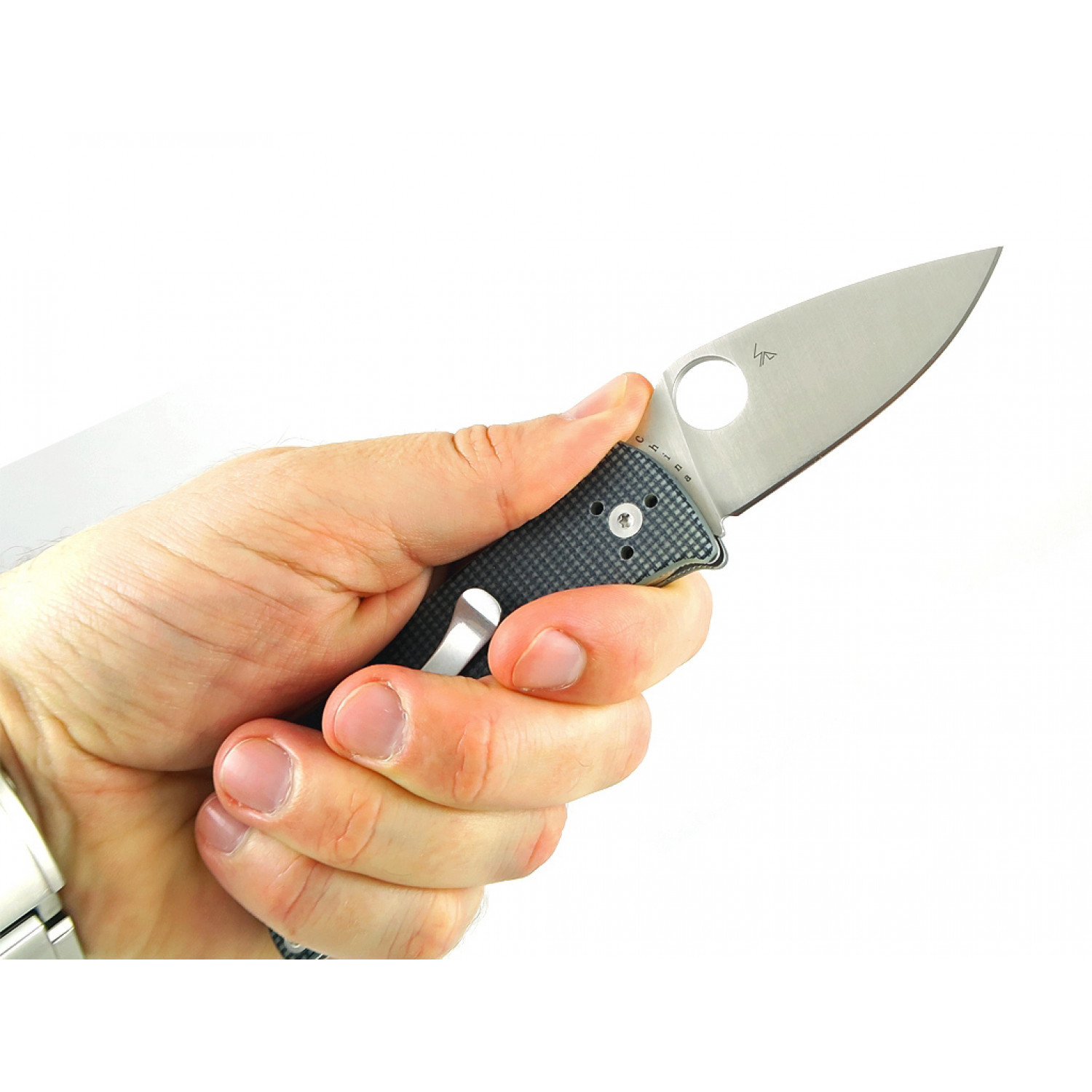 Нож складной Alcione Spyderco 222GPGY, сталь Carpenter CTS™ - BD1 Alloy Satin Plain, рукоять стеклотекстолит G10, серый - фото 5