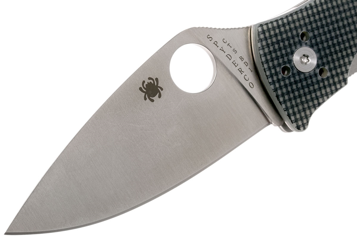 фото Нож складной alcione spyderco 222gpgy, сталь carpenter cts™ - bd1 alloy satin plain, рукоять стеклотекстолит g10, серый