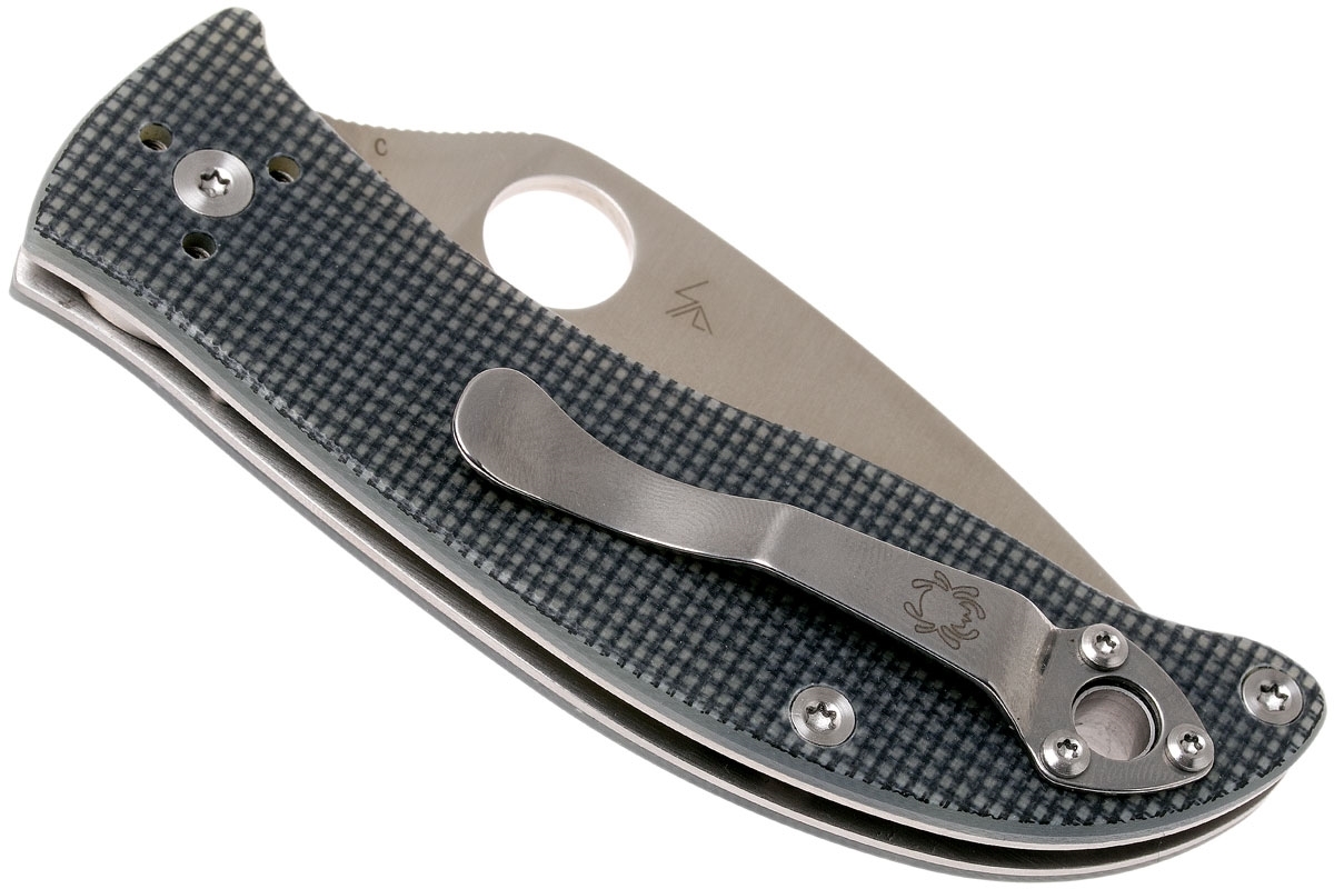 Нож складной Alcione Spyderco 222GPGY, сталь Carpenter CTS™ - BD1 Alloy Satin Plain, рукоять стеклотекстолит G10, серый - фото 10