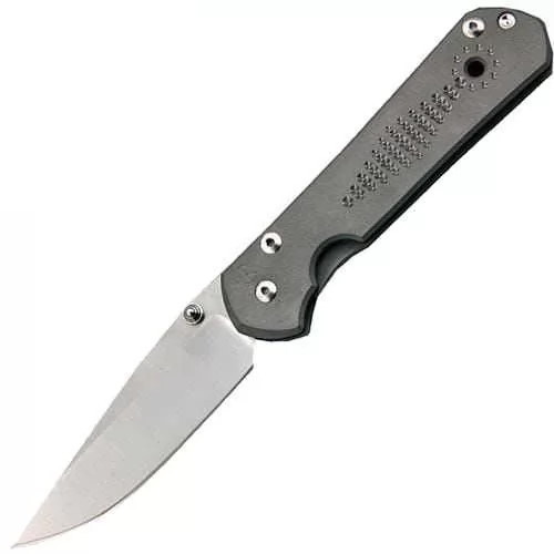 Складной нож Chris Reeve Large Sebenza 21, сталь S35VN, рукоять титановый сплав, гравировка Silver Contrast