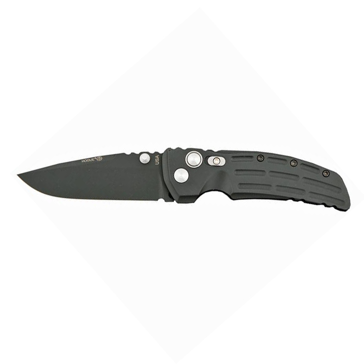 Нож складной EX-01 Black Drop Point Blade, Black Aluminum Handle 10.16 см. - фото 2