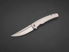 Фото Складной нож TUOTOWN Saira Stonewash, сталь T14N, рукоять Grey Ti