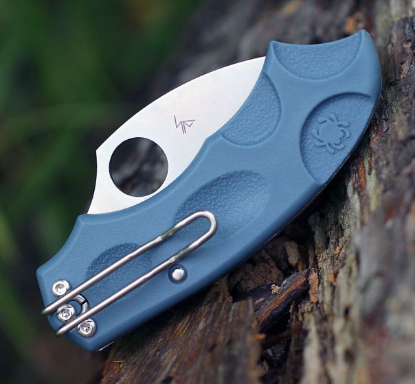 фото Складной нож meerkat blue spyderco c64pble, сталь v-toku2 satin plain, рукоять термопластик frn, синий