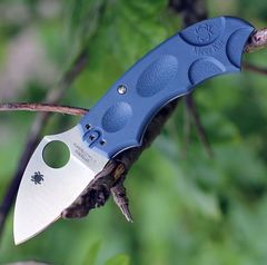 Фото Складной нож Meerkat BLUE Spyderco C64PBLE, сталь V-Toku2 Satin Plain, рукоять термопластик FRN, синий