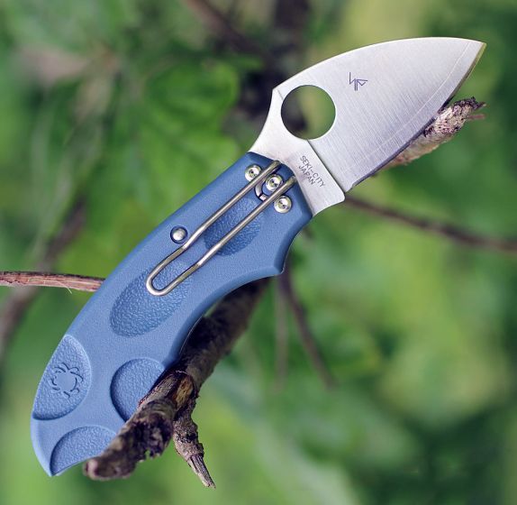 фото Складной нож meerkat blue spyderco c64pble, сталь v-toku2 satin plain, рукоять термопластик frn, синий