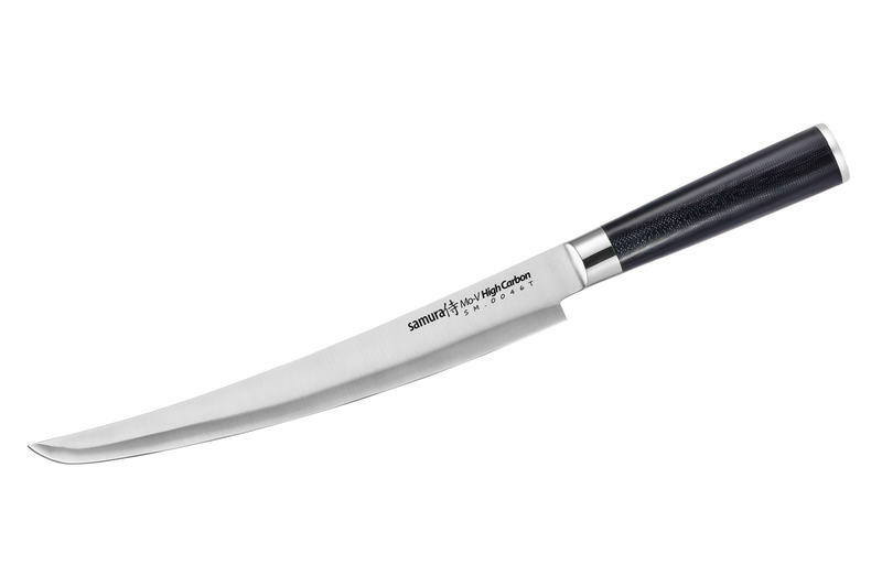 Нож кухонный Samura Mo-V для нарезки слайсер танто, сталь Mo-V, G10, 230 мм, Samura, Стальные ножи Samura