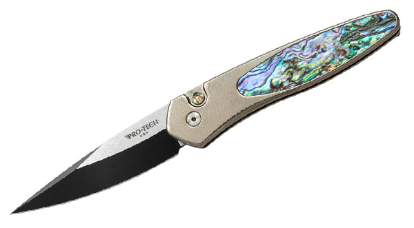 Автоматический складной нож Protech Custom Newport Automatic Knife Bronze Ti/Abalone (3