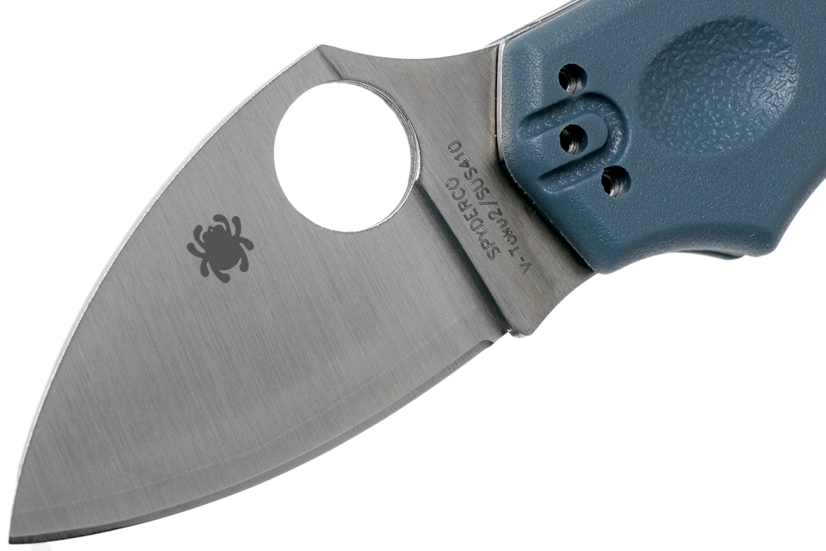 фото Складной нож meerkat blue spyderco c64pble, сталь v-toku2 satin plain, рукоять термопластик frn, синий