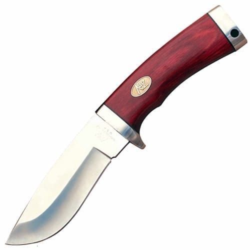 фото Туристический охотничий нож с фиксированным клинком katz wild kat, 240 мм, сталь xt-80, рукоять стабилизированная древесина