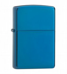 Фото Зажигалка ZIPPO Classic, латунь с покрытием Sapphire™, синий, глянцевая, 36х12x56 мм