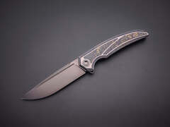 Фото Складной нож TUOTOWN Espada DLC, сталь Tmax, рукоять Grey Crystal Ti/Chaotic Gold CF
