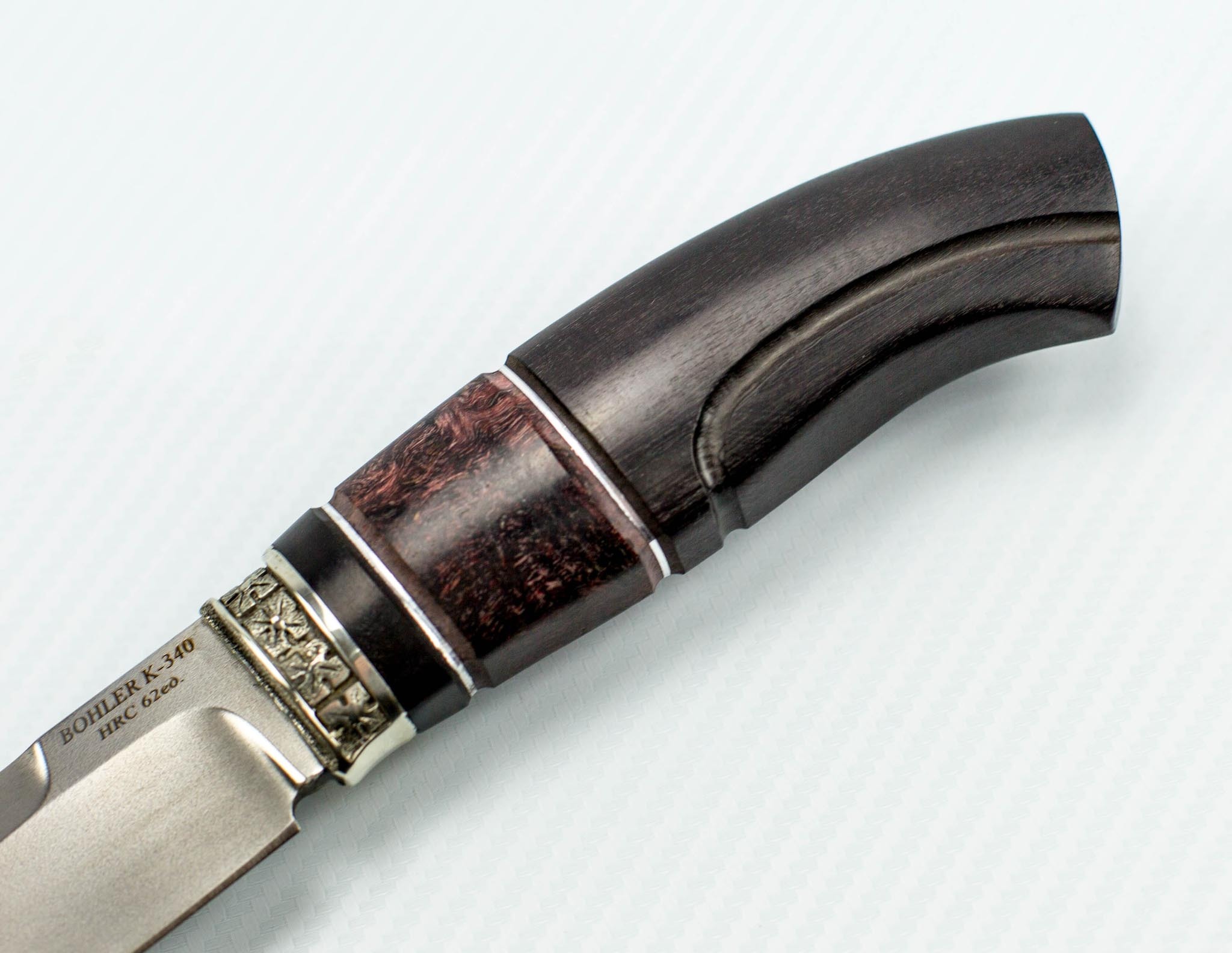 Нож Барс сталь K340, рукоять граб, вставка из карельской березы от Ножиков