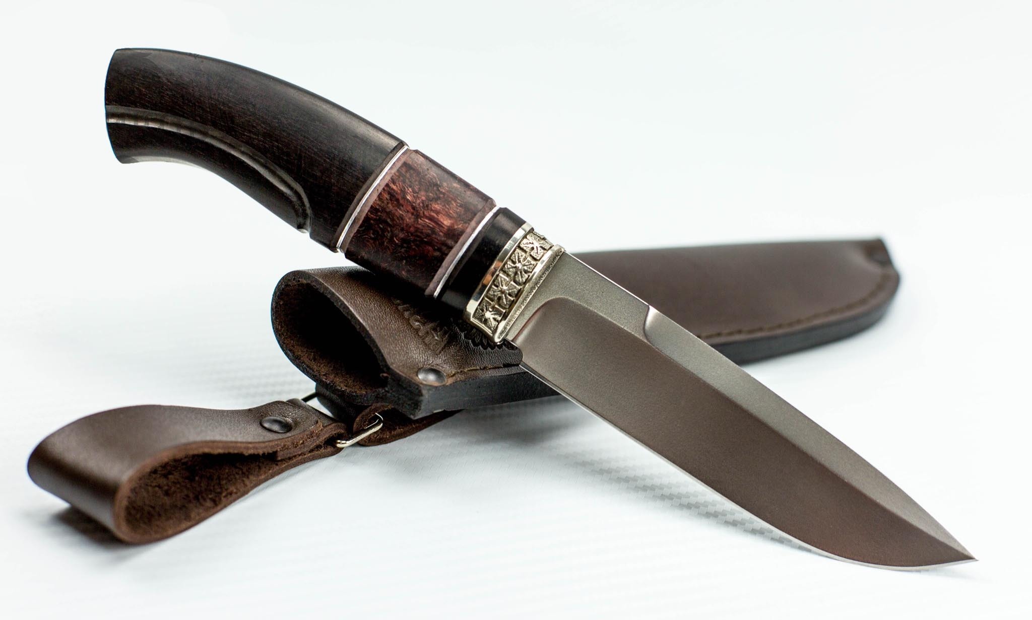 Нож Барс сталь K340, рукоять граб, вставка из карельской березы от Ножиков