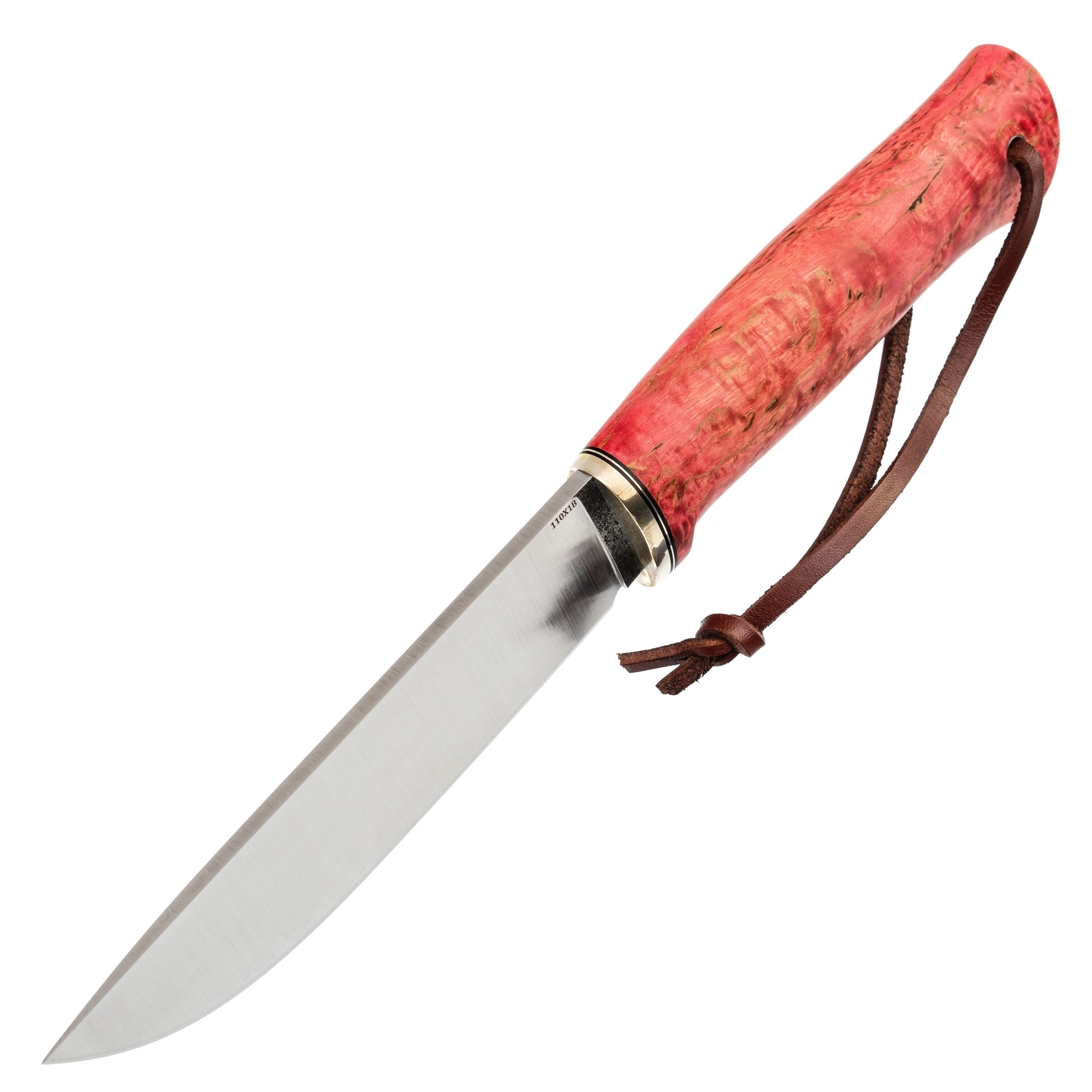 Нож Лиман, сталь М390, стабилизированная карельская береза,  финская рукоять - фото 2