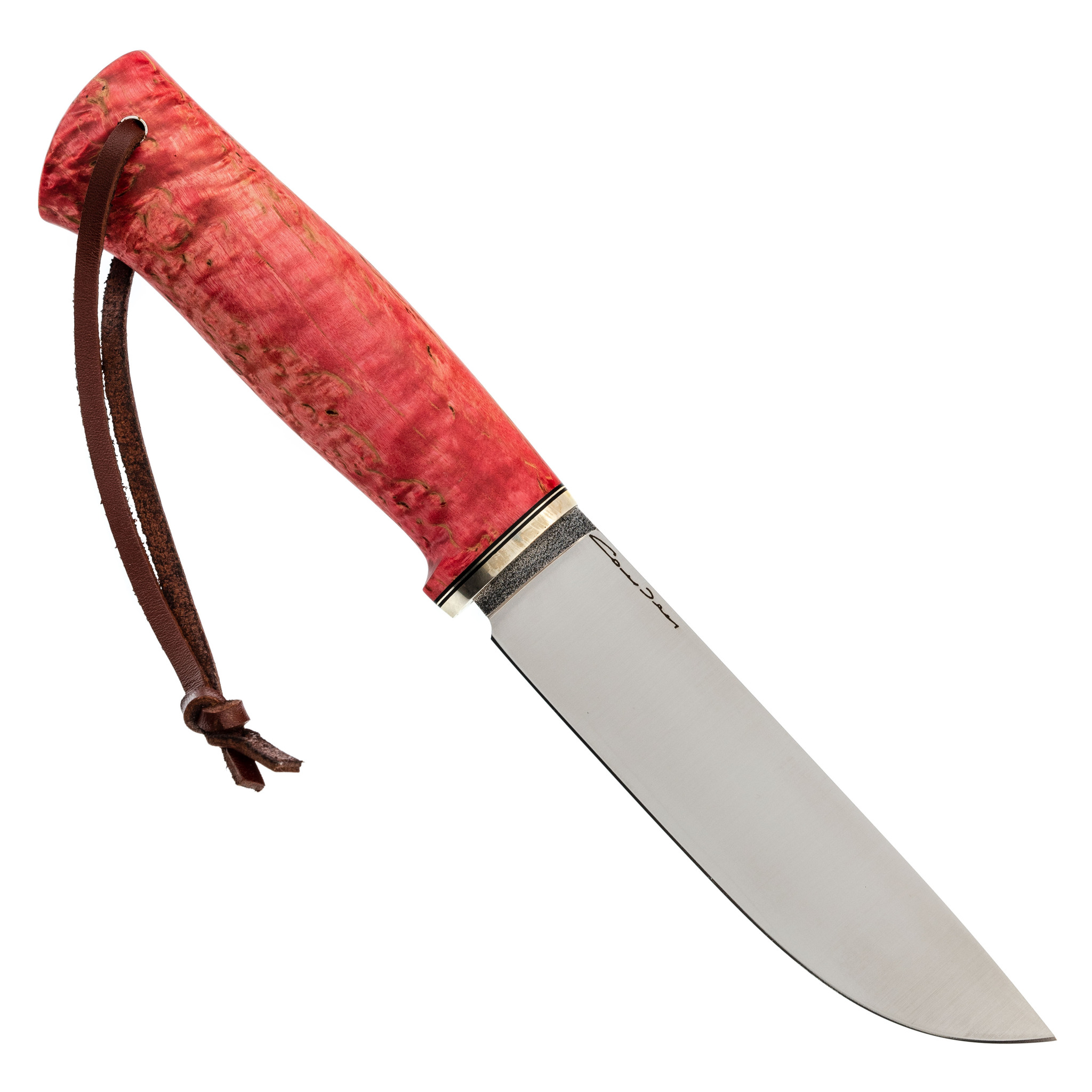 Нож Лиман, сталь М390, стабилизированная карельская береза,  финская рукоять - фото 3