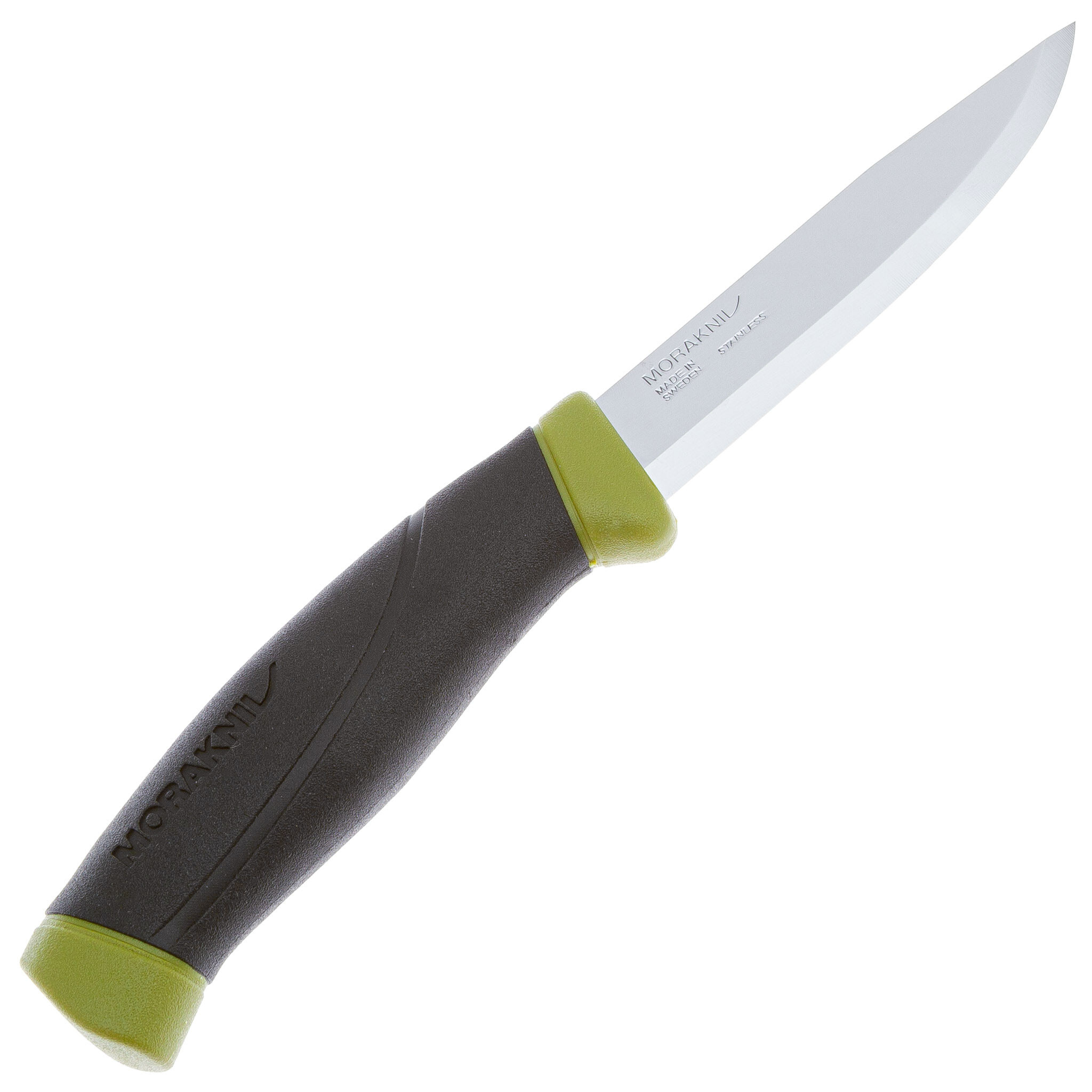 фото Нож с фиксированным лезвием morakniv companion, сталь sandvik 12c27, рукоять резина, olive green