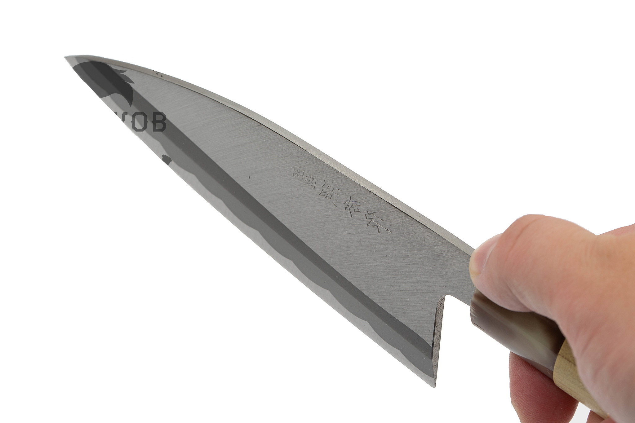 Нож кухонный для разделки рыбы деба Shimomura, сталь DSR1K6, рукоять магнолия - фото 4