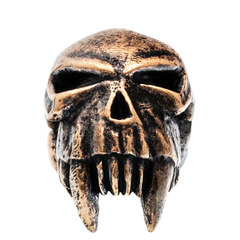 Фото Бусина для темляка Череп с клыками, бронза