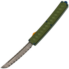 Фото Автоматический выкидной нож Fat Dragon Samurai, сталь дамаск, зеленый