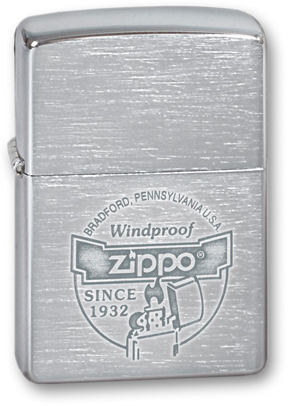 Зажигалка ZIPPO Since 1932 Brushed Chrome, латунь с никеле-хром.покрыт., серебр., матов., 36х56х12 мм