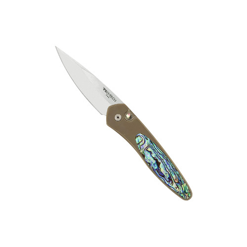 Складной нож Pro-Tech Сustom Newport Abalone , сталь S35VN, рукоять титан - фото 1