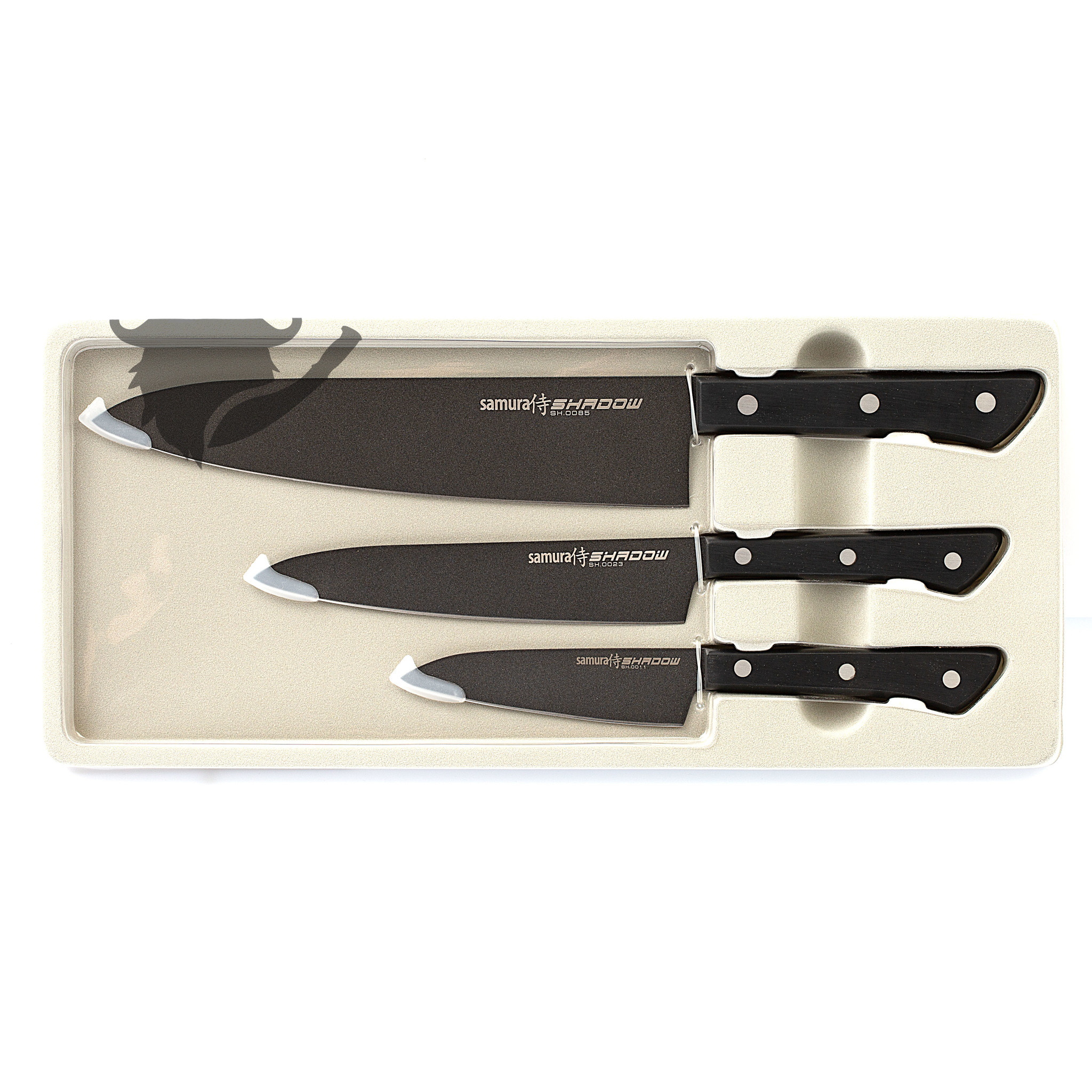 Набор ножей 3 в 1 Samura SHADOW с покрытием BLACK FUSO - фото 3