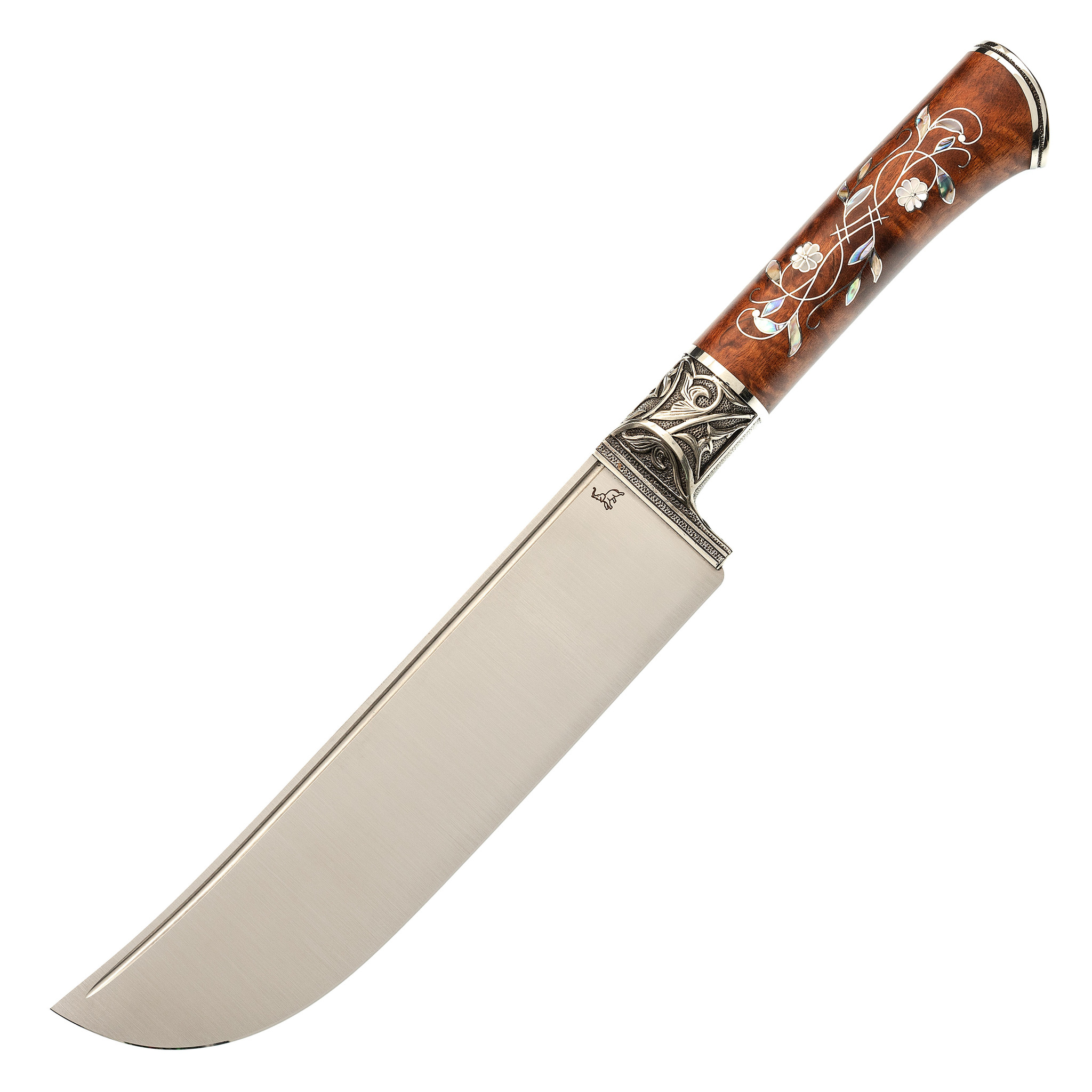 Авторский нож Пчак "Ромашки", сталь M390, рукоять карельская береза, Слон от Ножиков