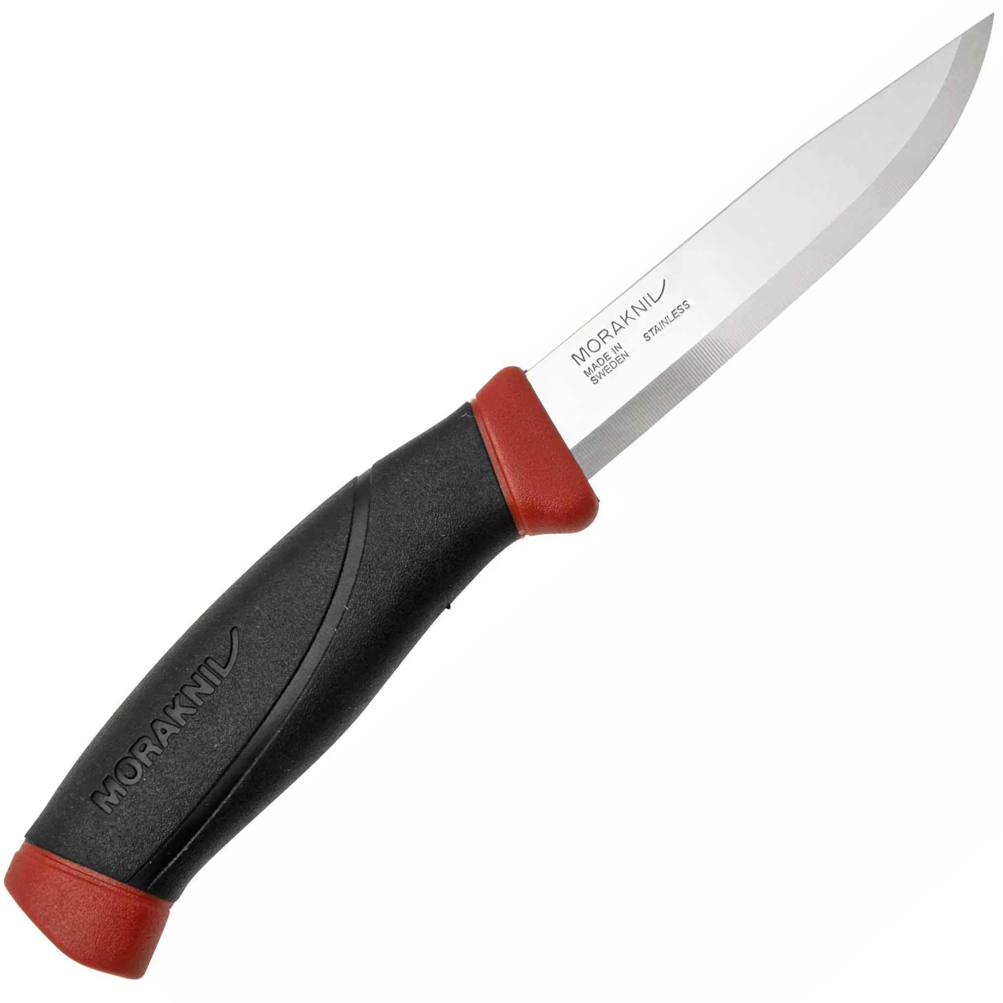 Нож с фиксированным лезвием Morakniv Companion, сталь Sandvik 12C27, рукоять резина, Dala red - фото 2