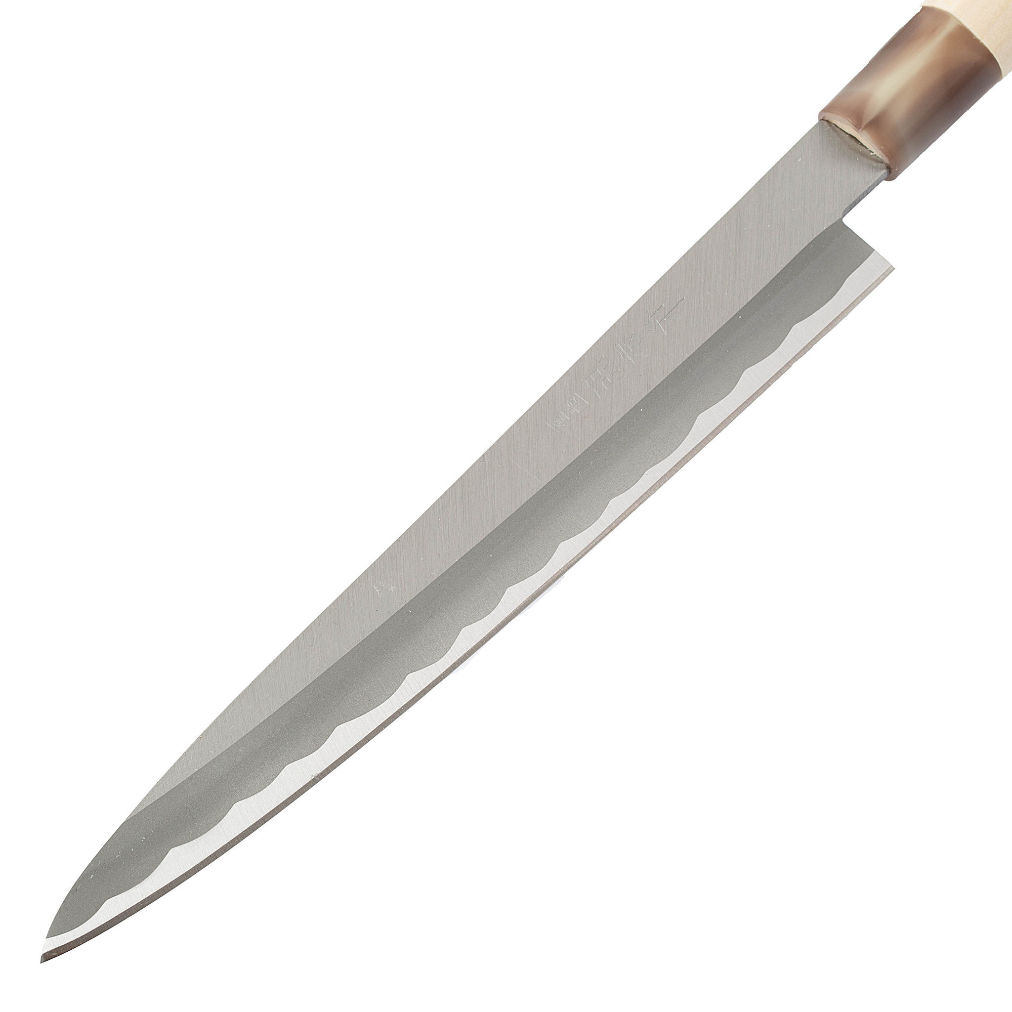 Нож кухонный Янагиба Shimomura, сталь DSR1K6, рукоять магнолия - фото 3