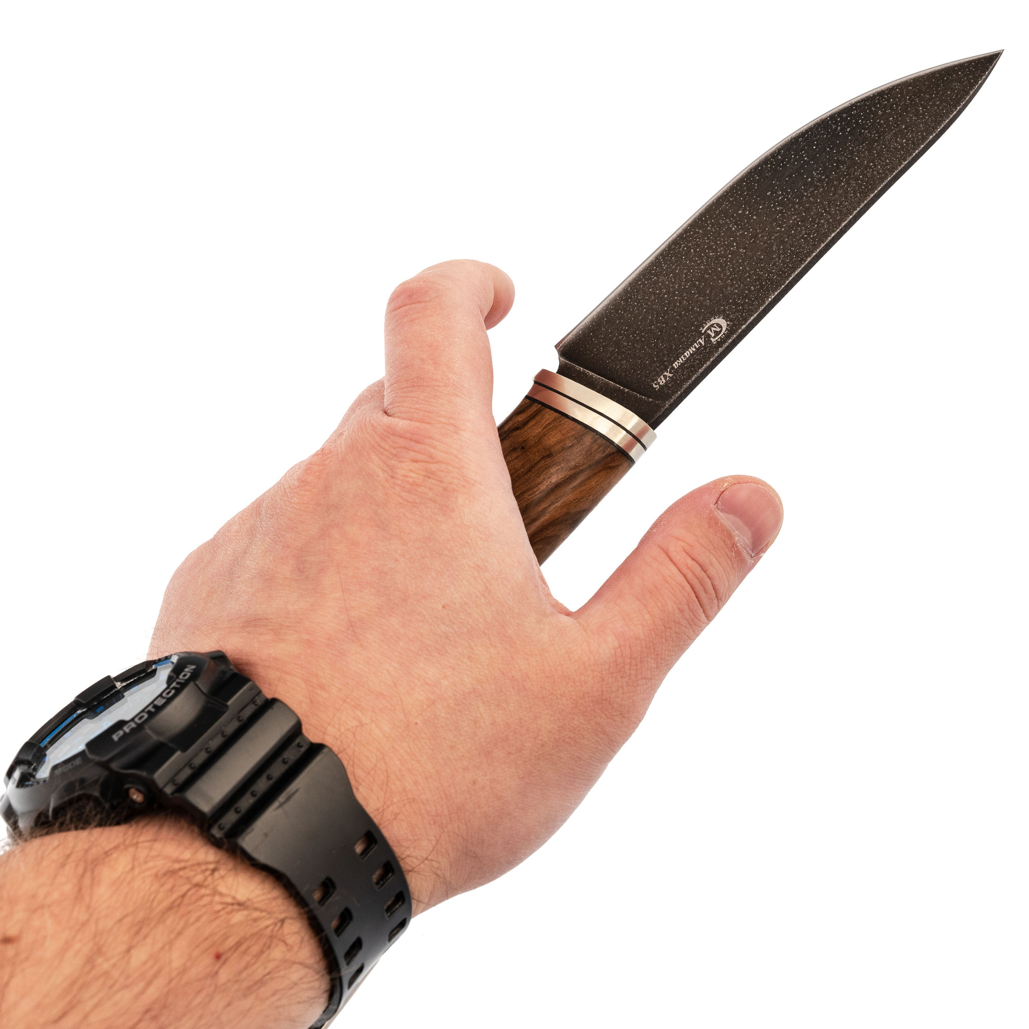 фото Нож кайман, сталь хв-5, рукоять орех кузница семина