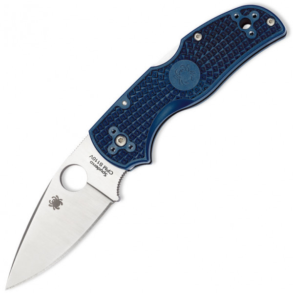 Нож складной Native 5 - Spyderco 41PDBL5, сталь CPM® S110V Satin Plain, рукоять термопластик FRN, синий (Dark Blue)