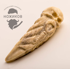 Фото Бусина для темляка Череп-клык