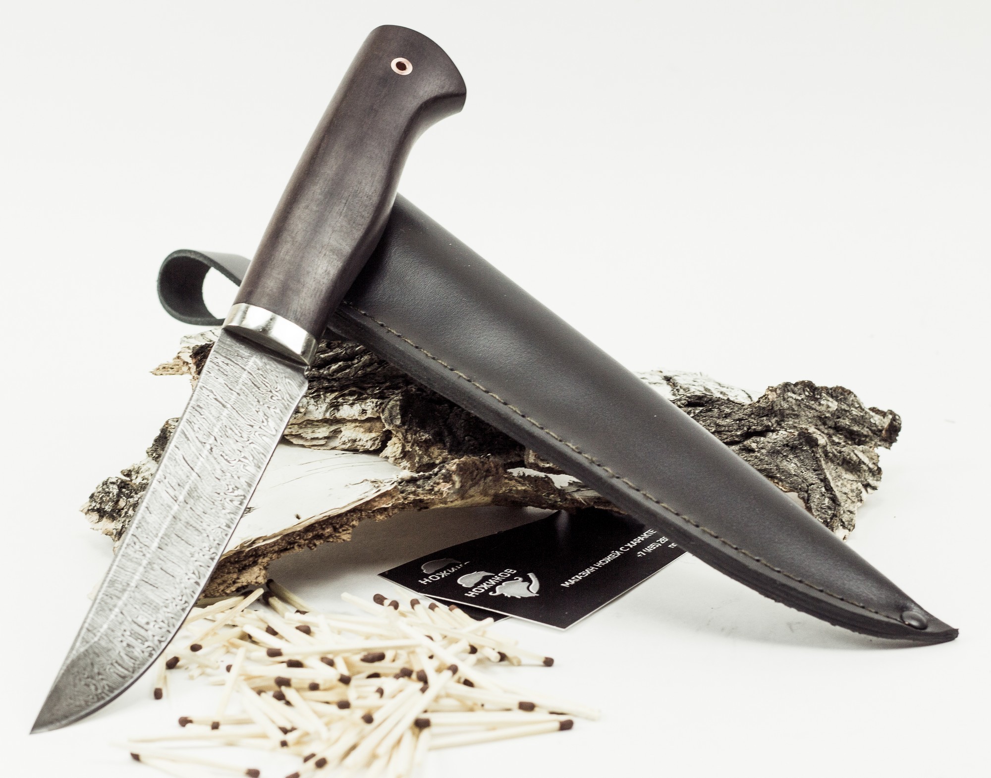 Нож Мангуст, дамасская сталь - фото 4