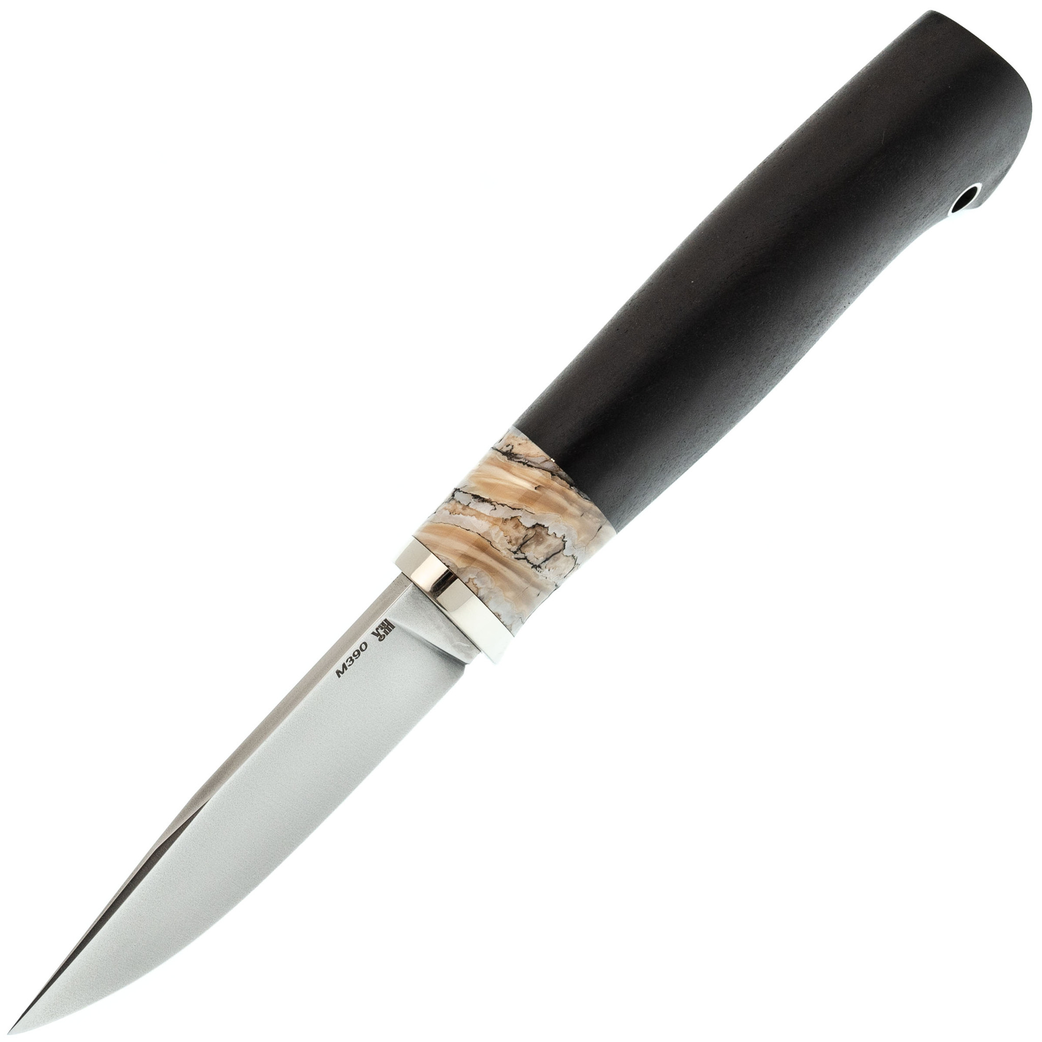 Нож Окский, сталь D2, рукоять граб, вставка карельская береза - фото 3