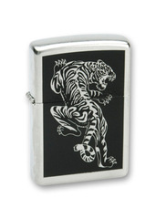 Фото Зажигалка ZIPPO Tigre Satin Chrome, латунь с ник.-хром. покрыт., серебр., матовая, 36х56х12 мм