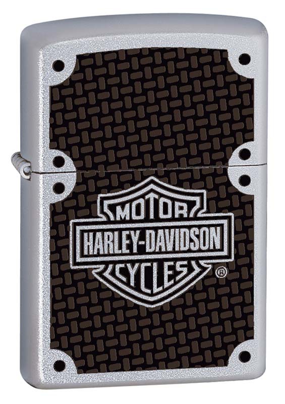 Зажигалка ZIPPO Harley-Davidson®, латунь/сталь с покрытием Satin Chrome™, серебристая, 36x12x56 мм