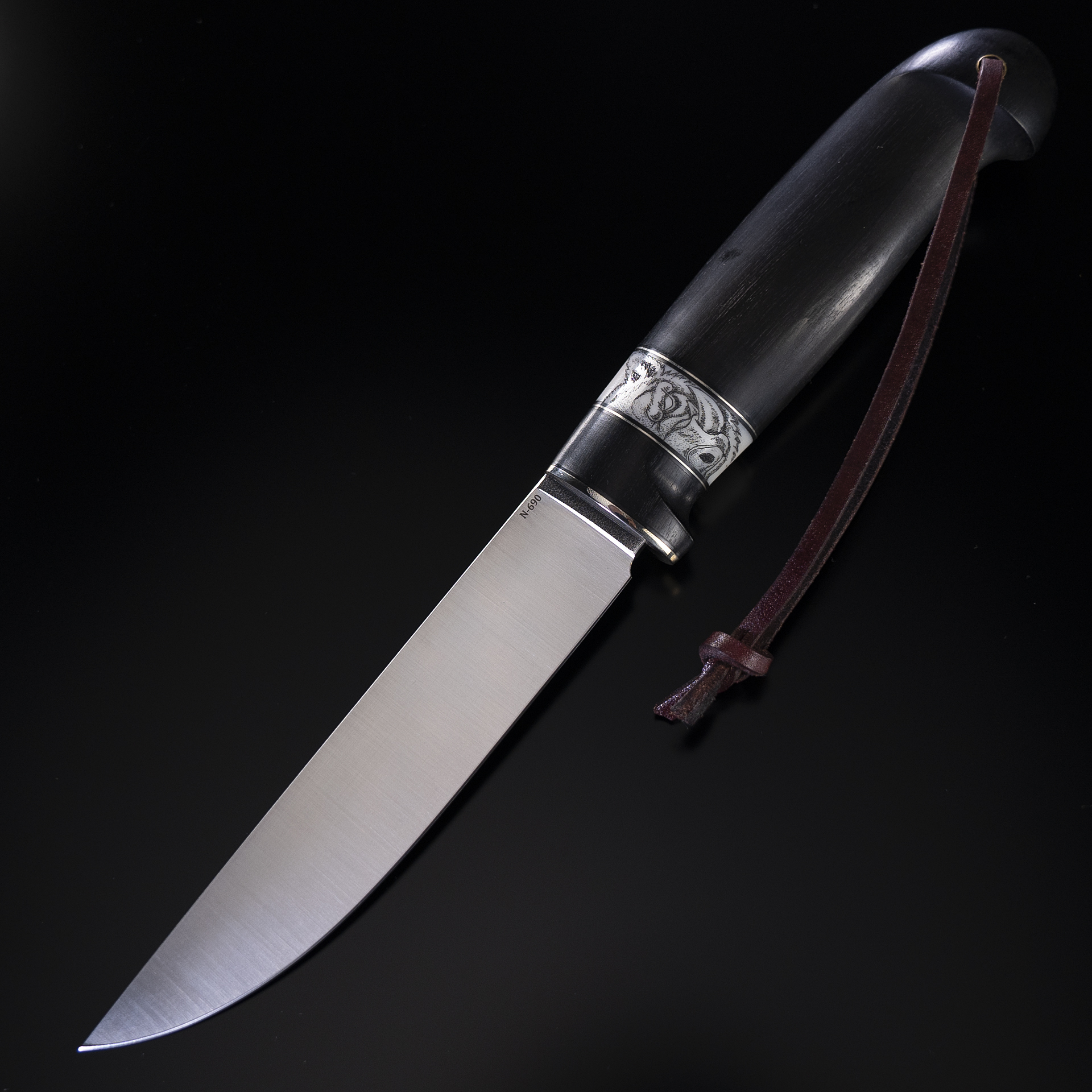 Нож Лиман, сталь N-690, граб, рог оленя, скрим-шоу - фото 1