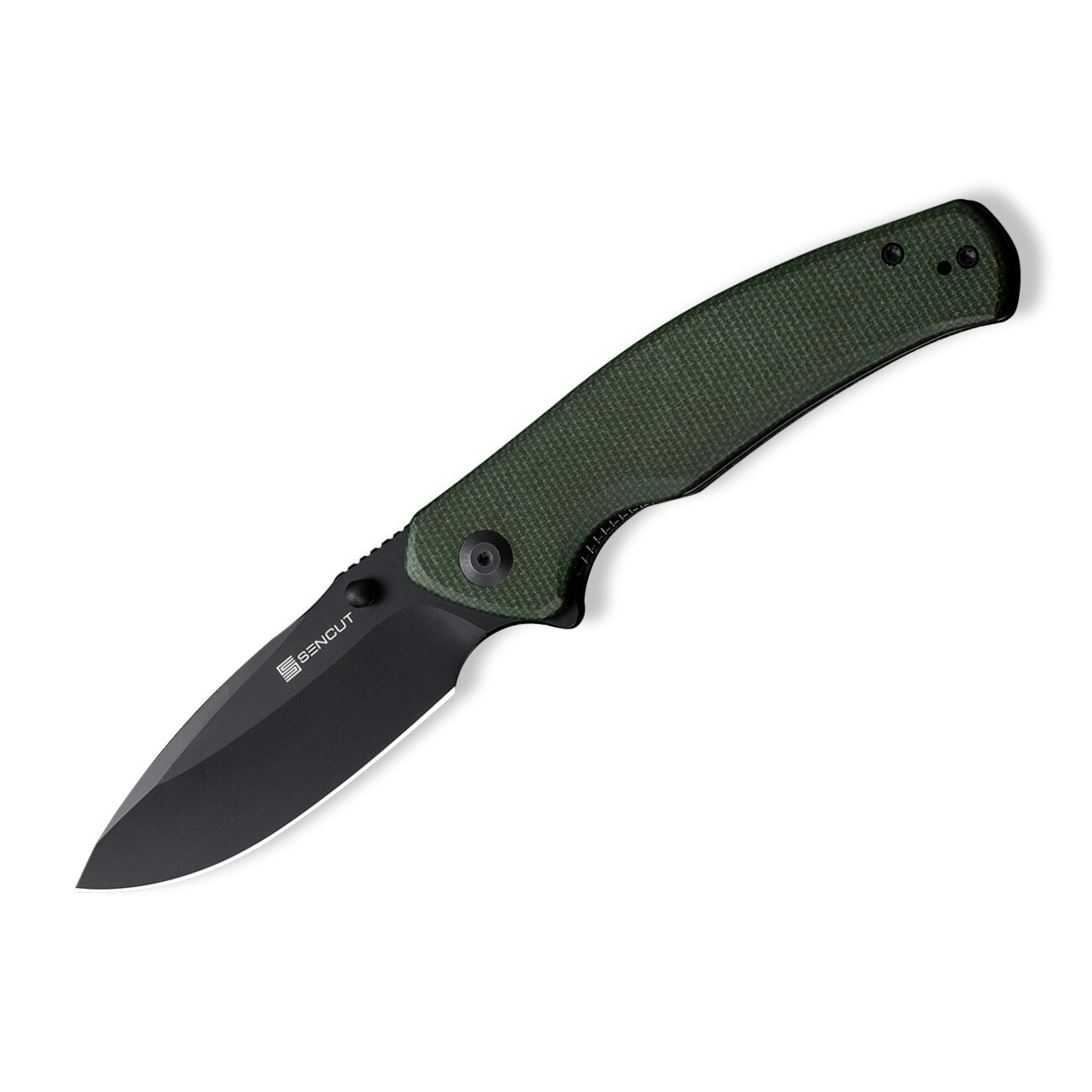 Складной нож Sencut Slashkin, сталь D2, рукоять canvas micarta, black/green - фото 1