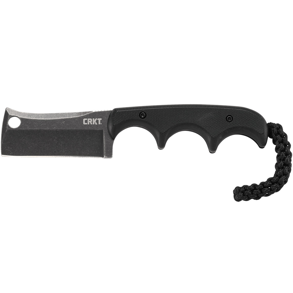 Шейный нож с фиксированным клинком CRKT Minimalist Cleaver Blackout, сталь 5Cr15MoV, рукоять G10