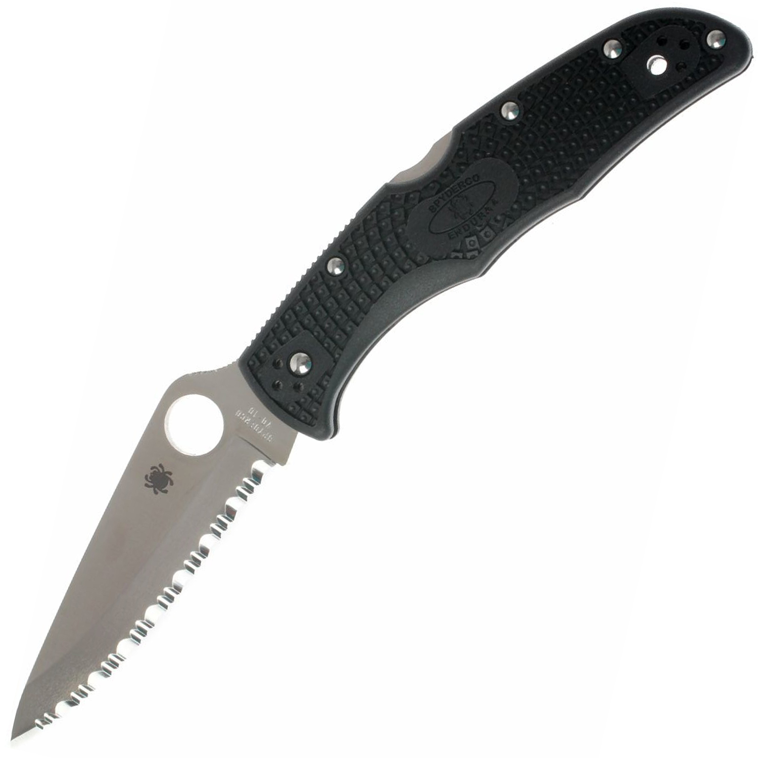 Складной нож Spyderco Endura 4 - C10SBK, сталь VG-10 Satin Serrated (SpyderEdge™), рукоять термопластик FRN, чёрный