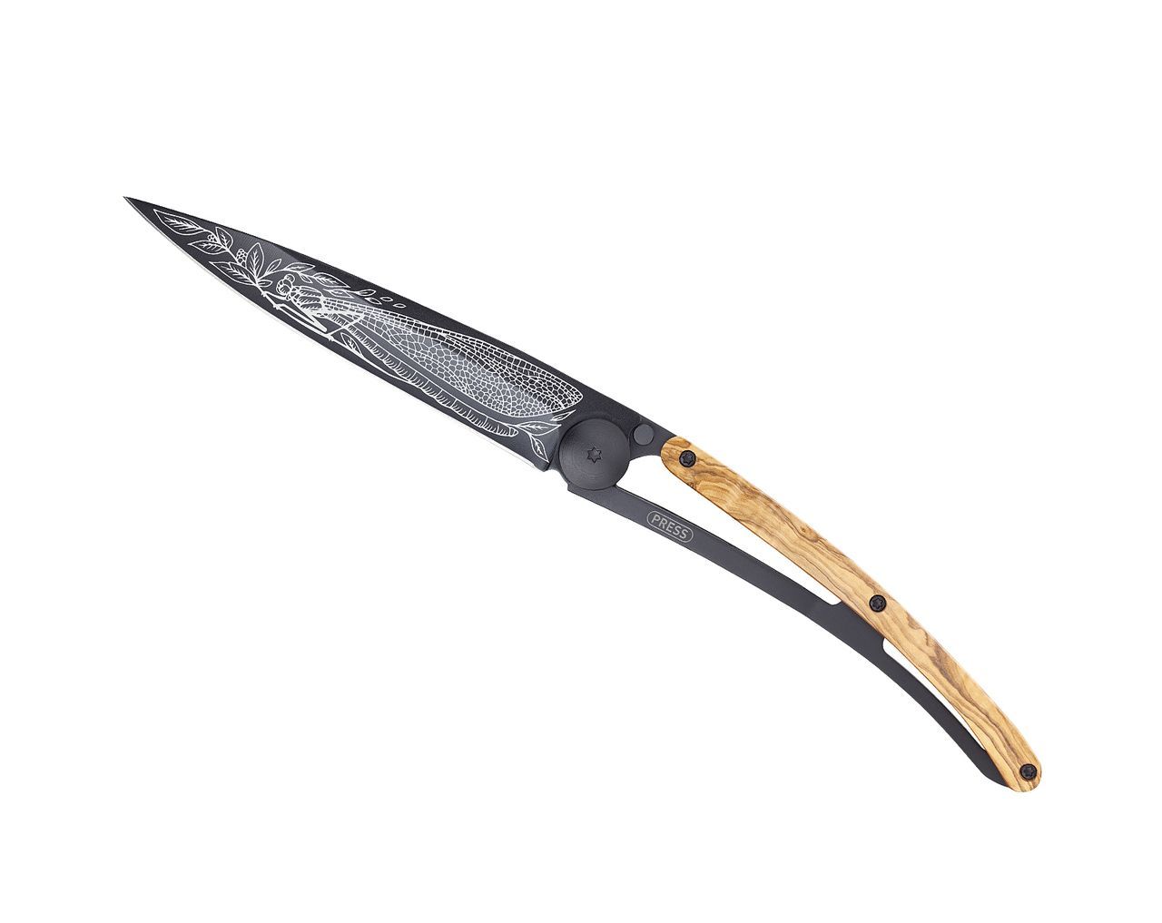 Складной нож Deejo Black Dragonfly 37g, Olive Wood - фото 2