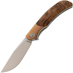 Фото Складной нож Petrified Fish Hourglass, сталь K110, рукоять дерево, gall wood