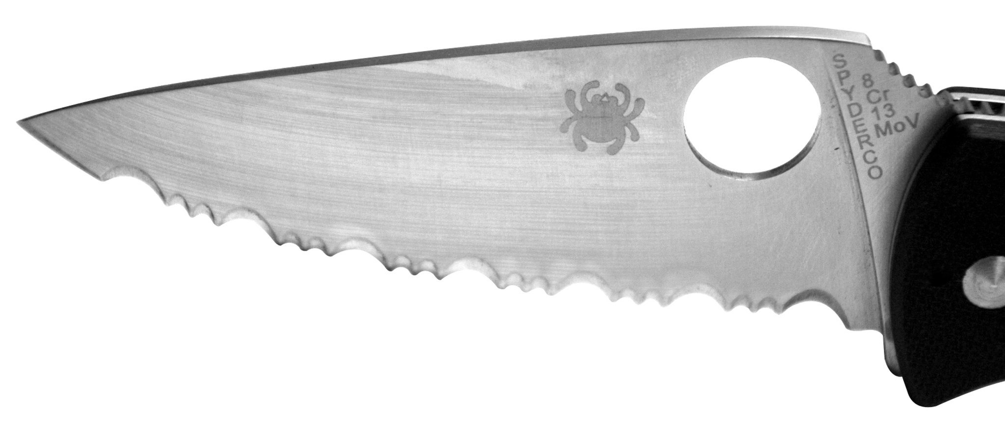 Нож складной Tenacious Spyderco C122GS, сталь 8Cr13MOV Satin Serrated, рукоять стеклотекстолит G-10, чёрный - фото 3