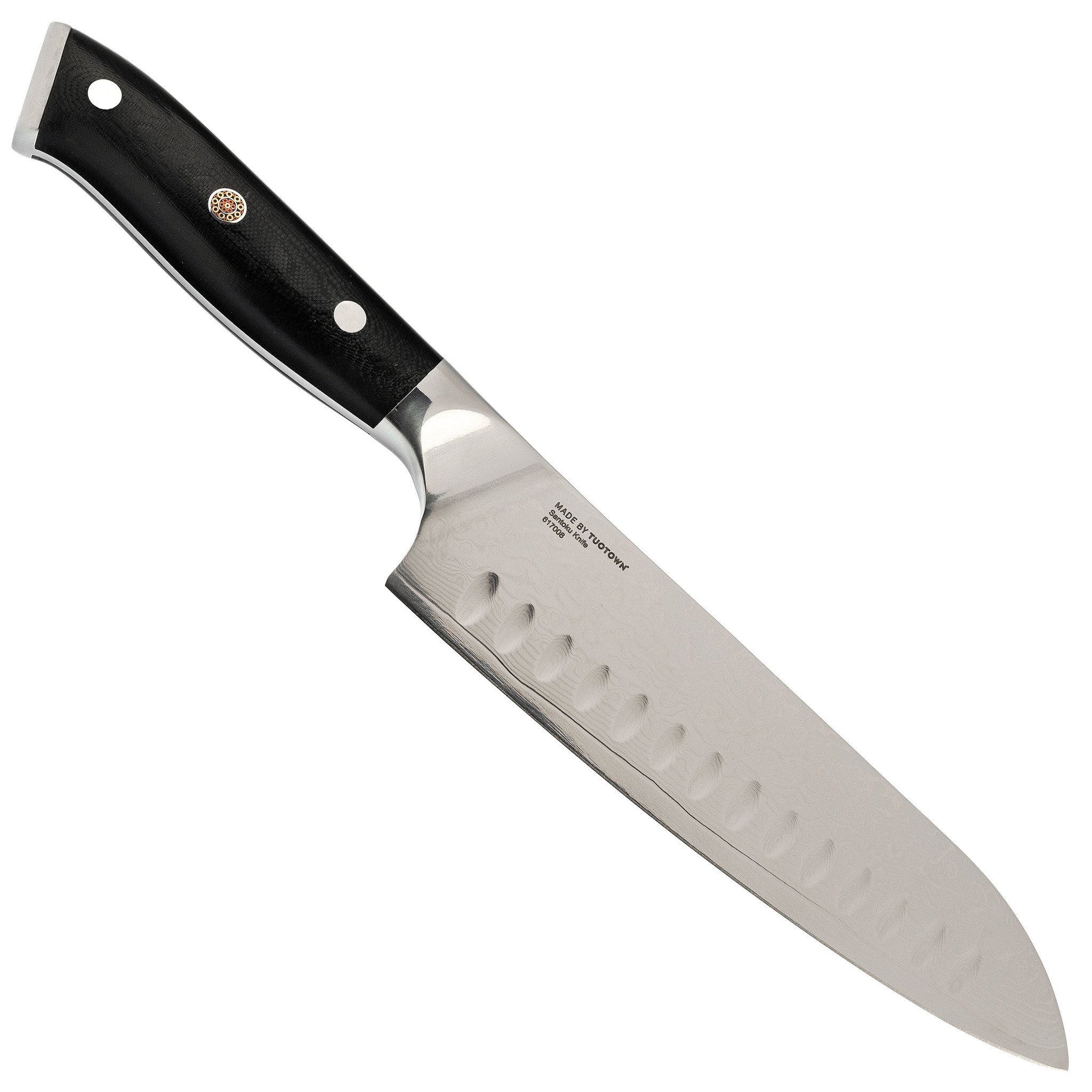 Нож кухонный Сантоку Tuotown, серия D.JS, VG10 Дамасская сталь - фото 4